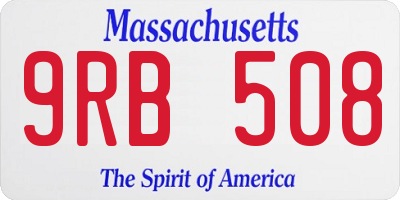 MA license plate 9RB508