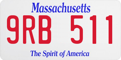 MA license plate 9RB511