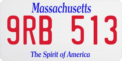 MA license plate 9RB513