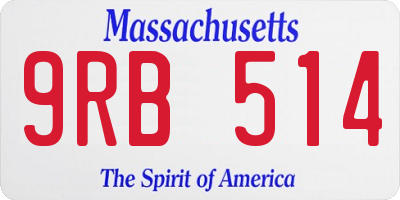 MA license plate 9RB514
