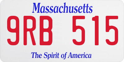 MA license plate 9RB515