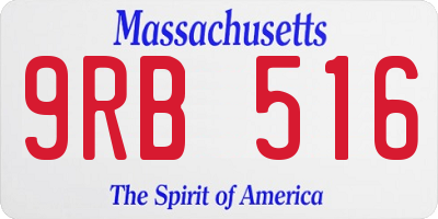 MA license plate 9RB516