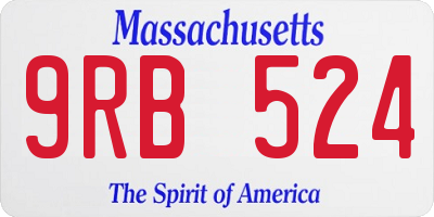 MA license plate 9RB524
