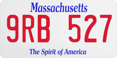 MA license plate 9RB527