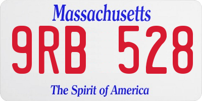MA license plate 9RB528