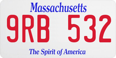MA license plate 9RB532