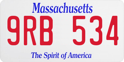 MA license plate 9RB534