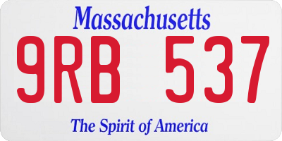 MA license plate 9RB537