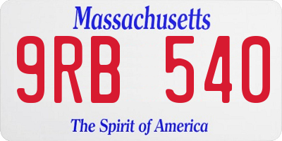 MA license plate 9RB540