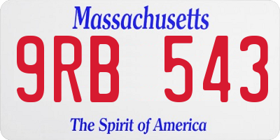 MA license plate 9RB543