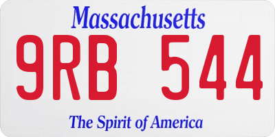 MA license plate 9RB544