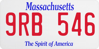 MA license plate 9RB546