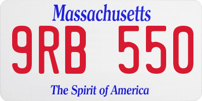 MA license plate 9RB550