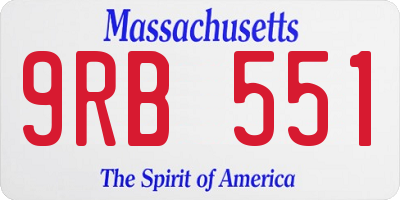 MA license plate 9RB551