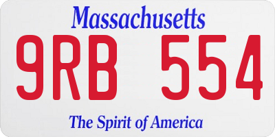 MA license plate 9RB554