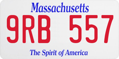 MA license plate 9RB557