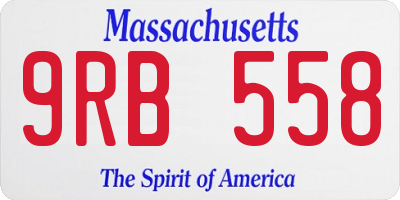 MA license plate 9RB558
