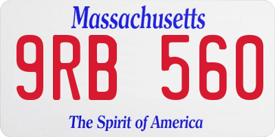 MA license plate 9RB560