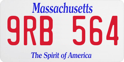 MA license plate 9RB564