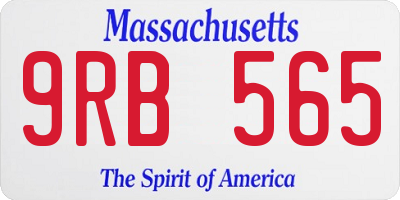 MA license plate 9RB565