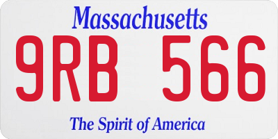 MA license plate 9RB566