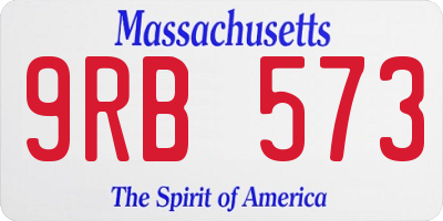MA license plate 9RB573