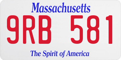 MA license plate 9RB581