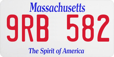 MA license plate 9RB582
