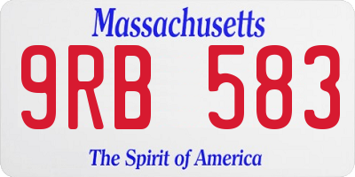 MA license plate 9RB583