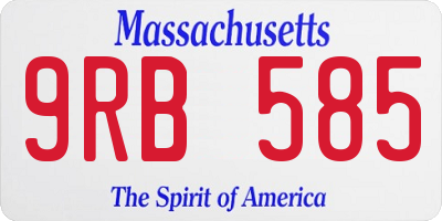 MA license plate 9RB585