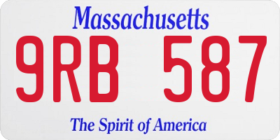 MA license plate 9RB587