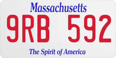 MA license plate 9RB592