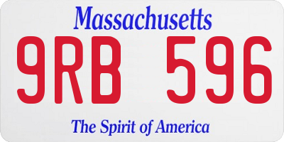 MA license plate 9RB596