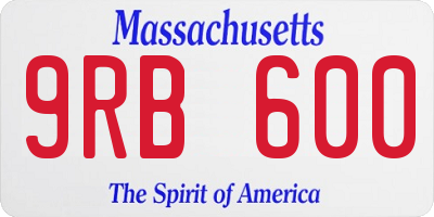MA license plate 9RB600