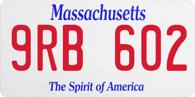 MA license plate 9RB602