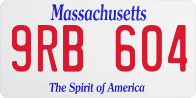 MA license plate 9RB604