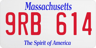 MA license plate 9RB614