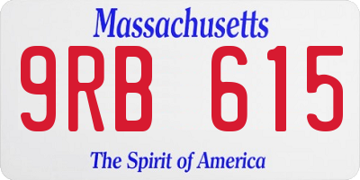 MA license plate 9RB615
