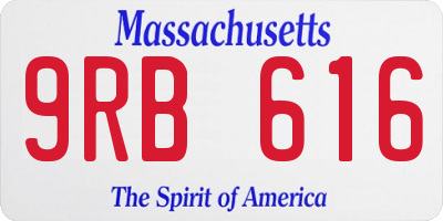 MA license plate 9RB616