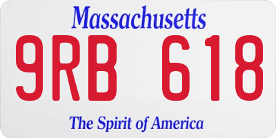 MA license plate 9RB618