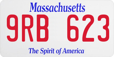 MA license plate 9RB623