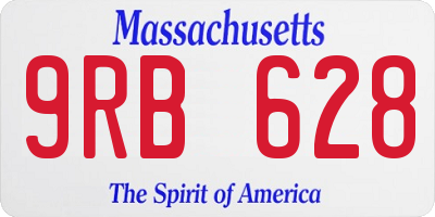MA license plate 9RB628