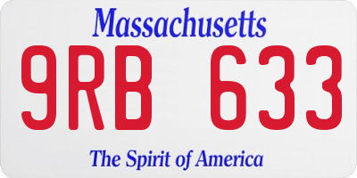 MA license plate 9RB633