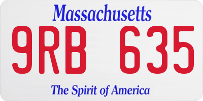 MA license plate 9RB635