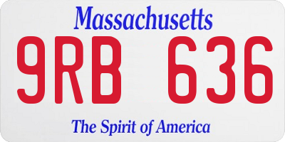 MA license plate 9RB636