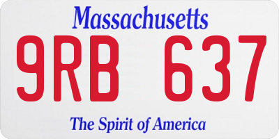 MA license plate 9RB637