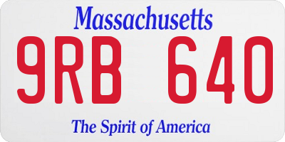 MA license plate 9RB640
