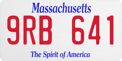 MA license plate 9RB641