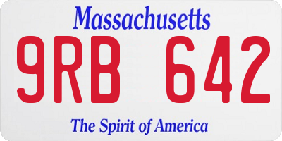 MA license plate 9RB642