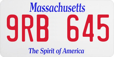 MA license plate 9RB645